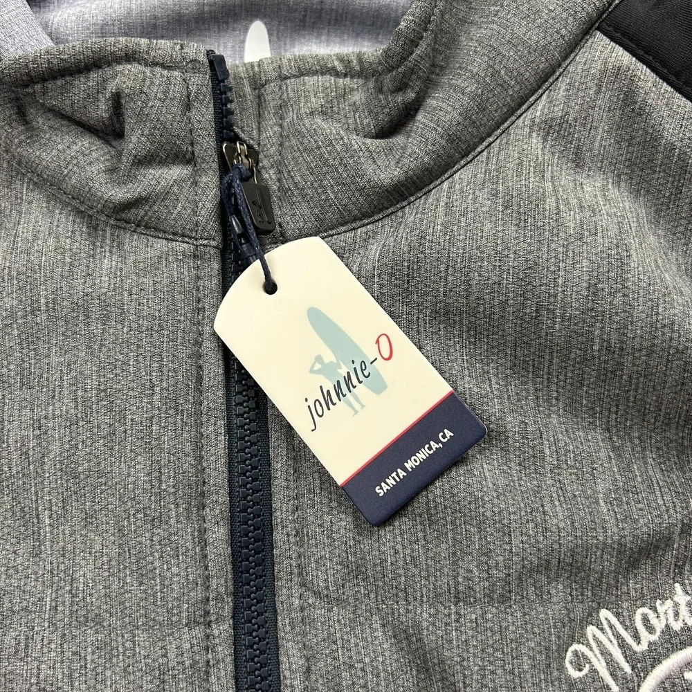NEW Johnnie O Jacket Mens XL Gray Stinger Full Zip Golf Performance Comp Logo
